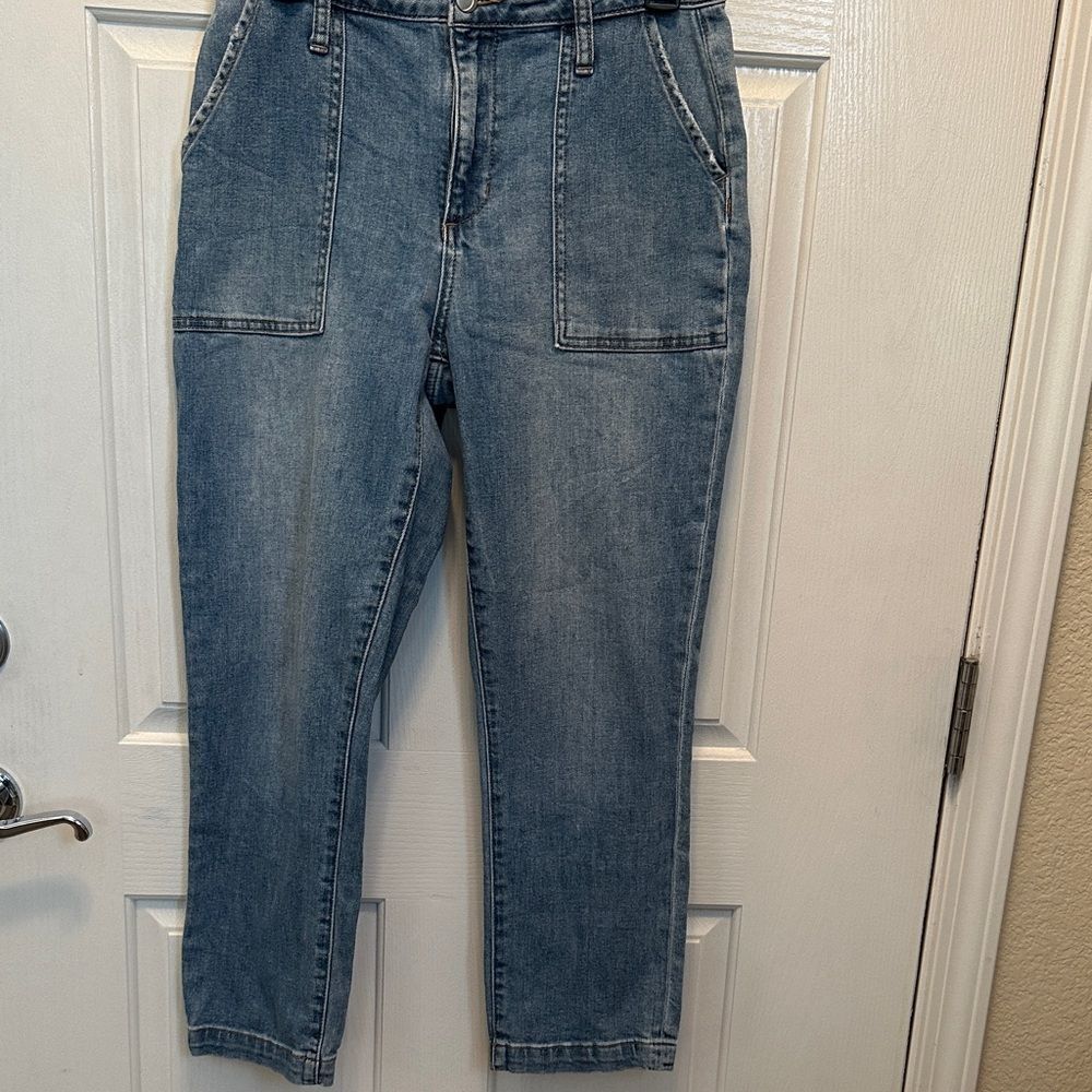 Joe's Jeans Light Blue Straight Leg Large Front Pockets Cropped Denim Size 26